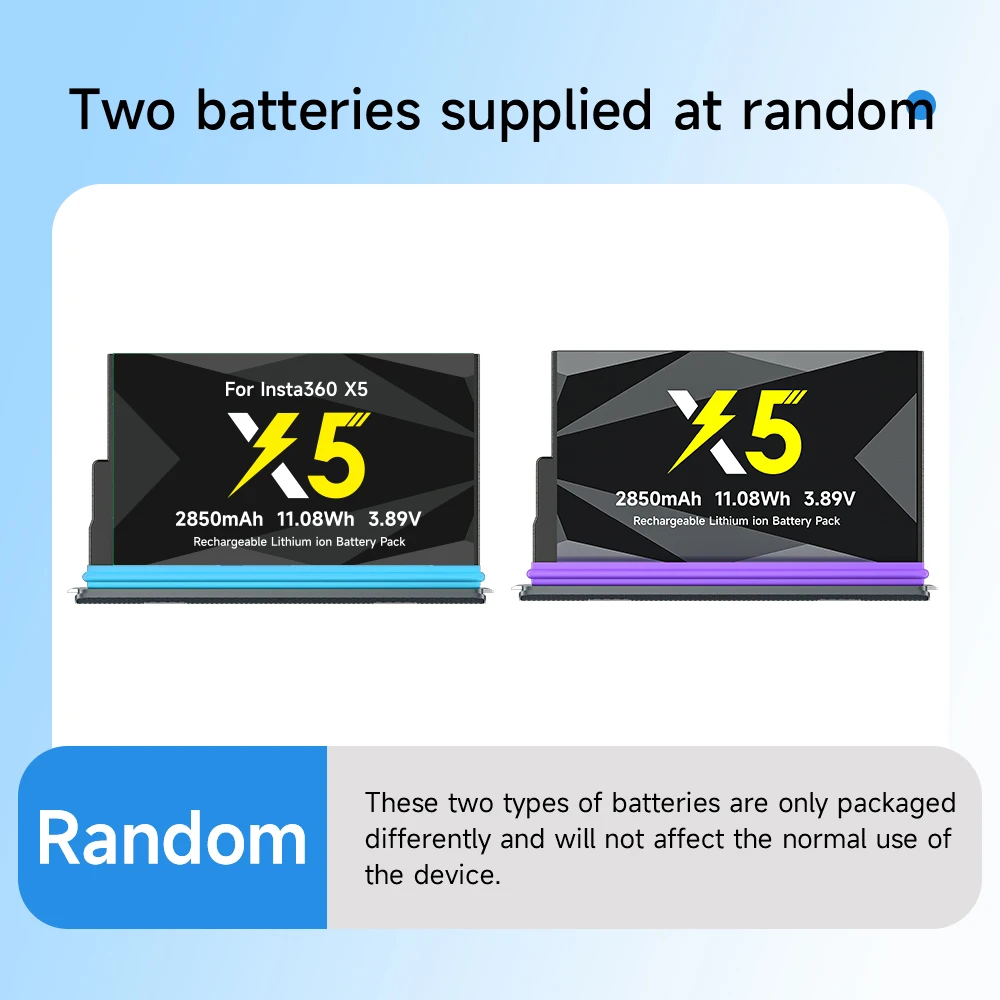 For Insta360 X5 Battery 2850mAh + 2 Card Fast Charging Case Storage Box with Type-C For Insta360 X 5 Action Camera Accessories