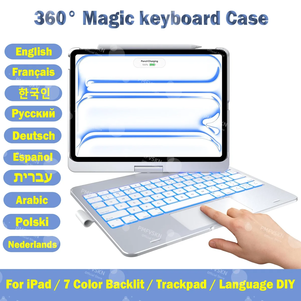 New 360° Rotatable Magic Keyboard Case For iPad Air 11 inch M4 2026 M3 M2 Air 5th 4th Case For iPad A16 2025 Pro 11 2018-2022
