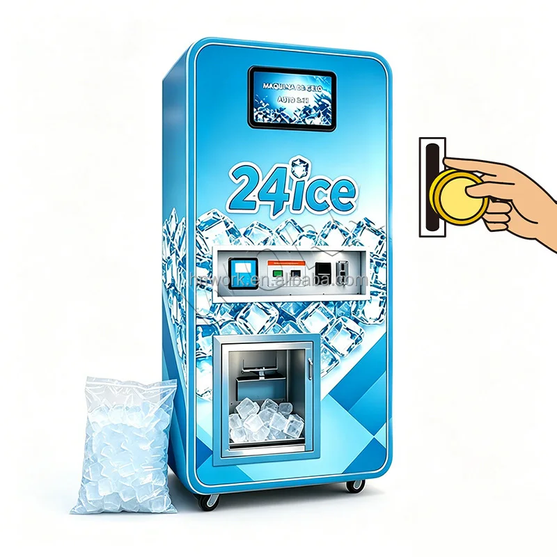Best Seller RO Water Purifier Ice Vending Machine Reverse Osmosis System Automatic Ice  Station Commercial Outdoor