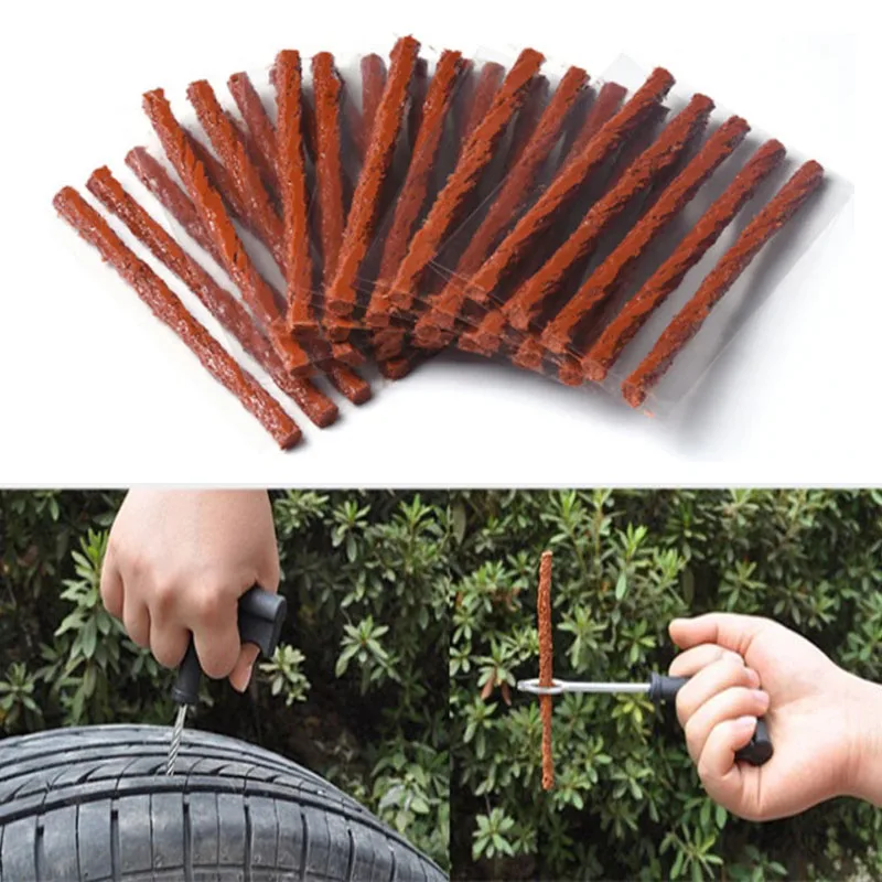 

5-100Pcs Car Tire Repair Strip Motorcycle Tubeless Tyre Wheels Puncture Plug Seal Tape Repair Tools Car Tire Repair Rubber Strip