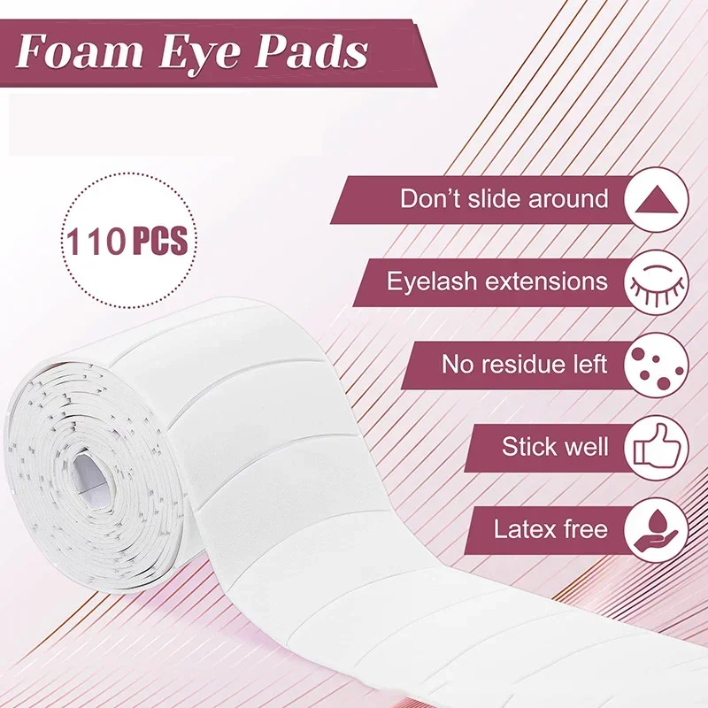 110 pçs micro espuma eyepad indolor chicote suprimentos pe espuma olho remendo fácil remover fita maquiagem adesivos sob almofada de cílios remendo