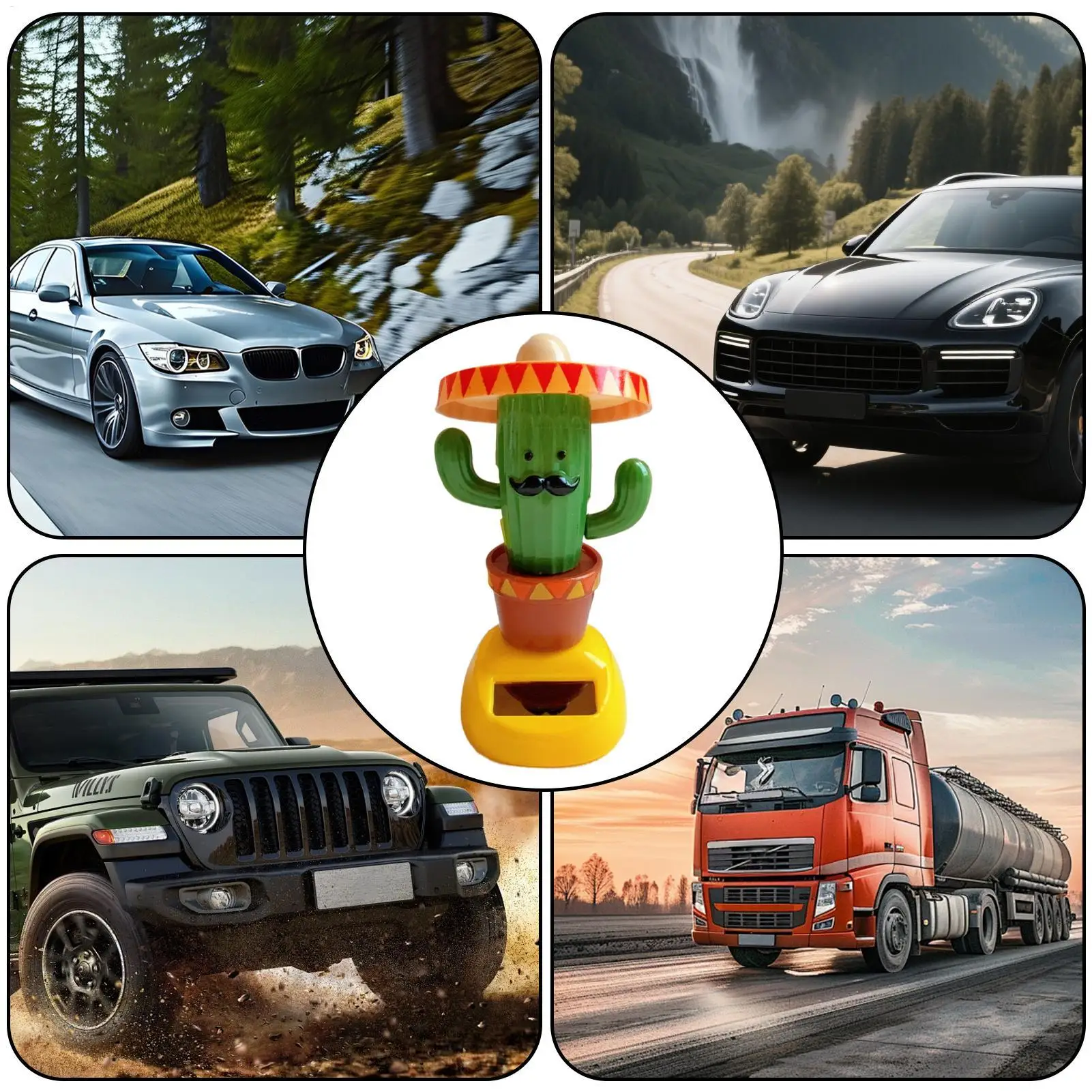 Car Cactus Shaking Head Ornament Dashboard Decorations Solar Interactive Toys Dancing Cute Dashboard Car Accessories universal - view 5