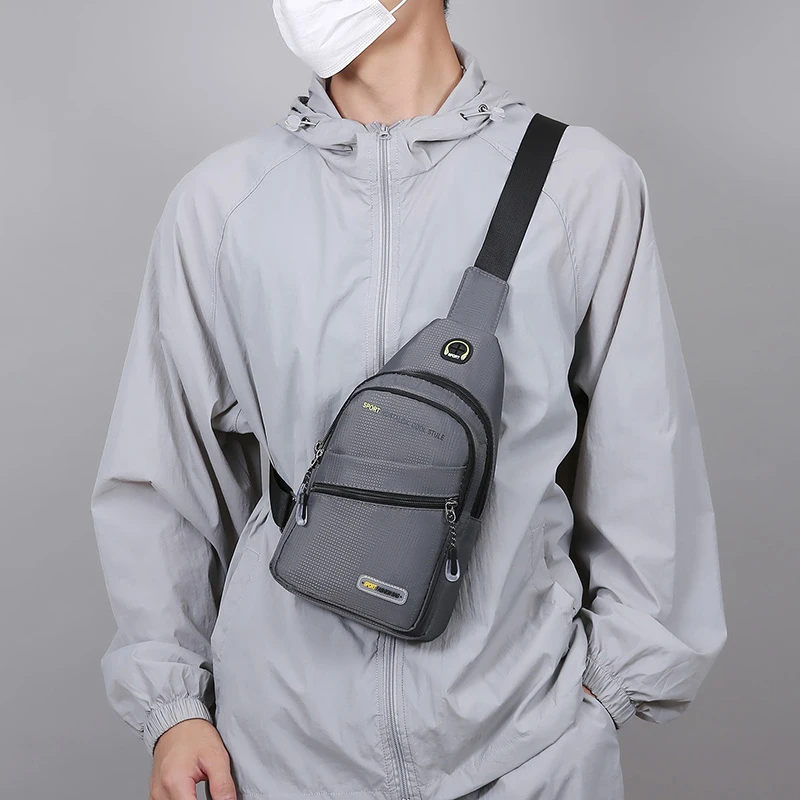 Sac de poitrine pour hommes, sac à bandoulière asymétrique, grande capacité, Sports de plein air, loisirs, mode, petit sac à bandoulière, sac à dos pour hommes