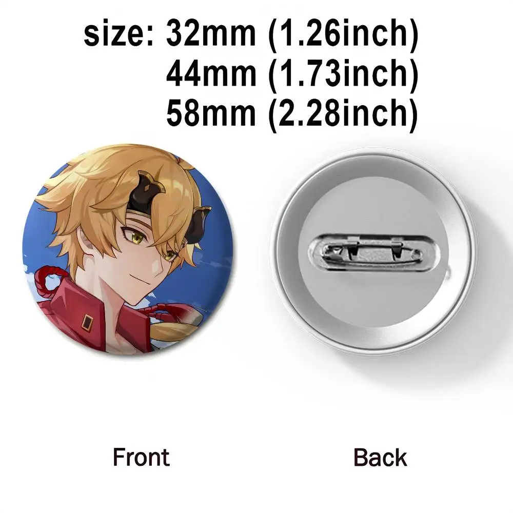 توما جينشين تأثير شارات مستديرة رائعة شارة دبابيس دبابيس الإبداعية للملابس قبعة ظهره هدية الملحقات