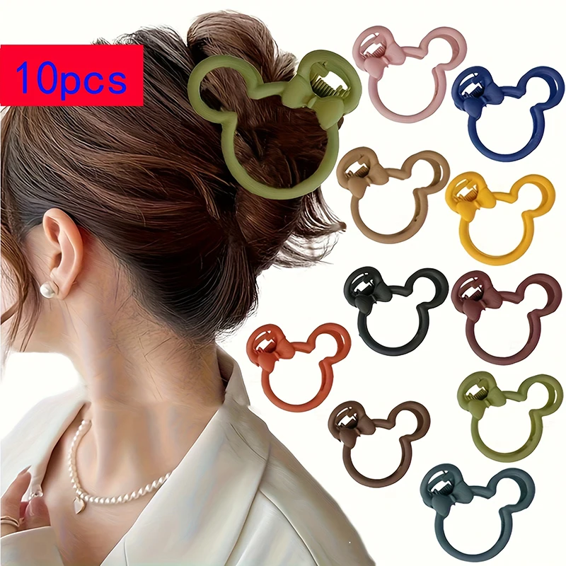 

5/10 шт., заколки для волос в форме ушей Диснея с Микки Маусом, полые геометрические аксессуары, головные уборы с героями мультфильмов, праздничные подарки для вечеринок, аксессуары для волос