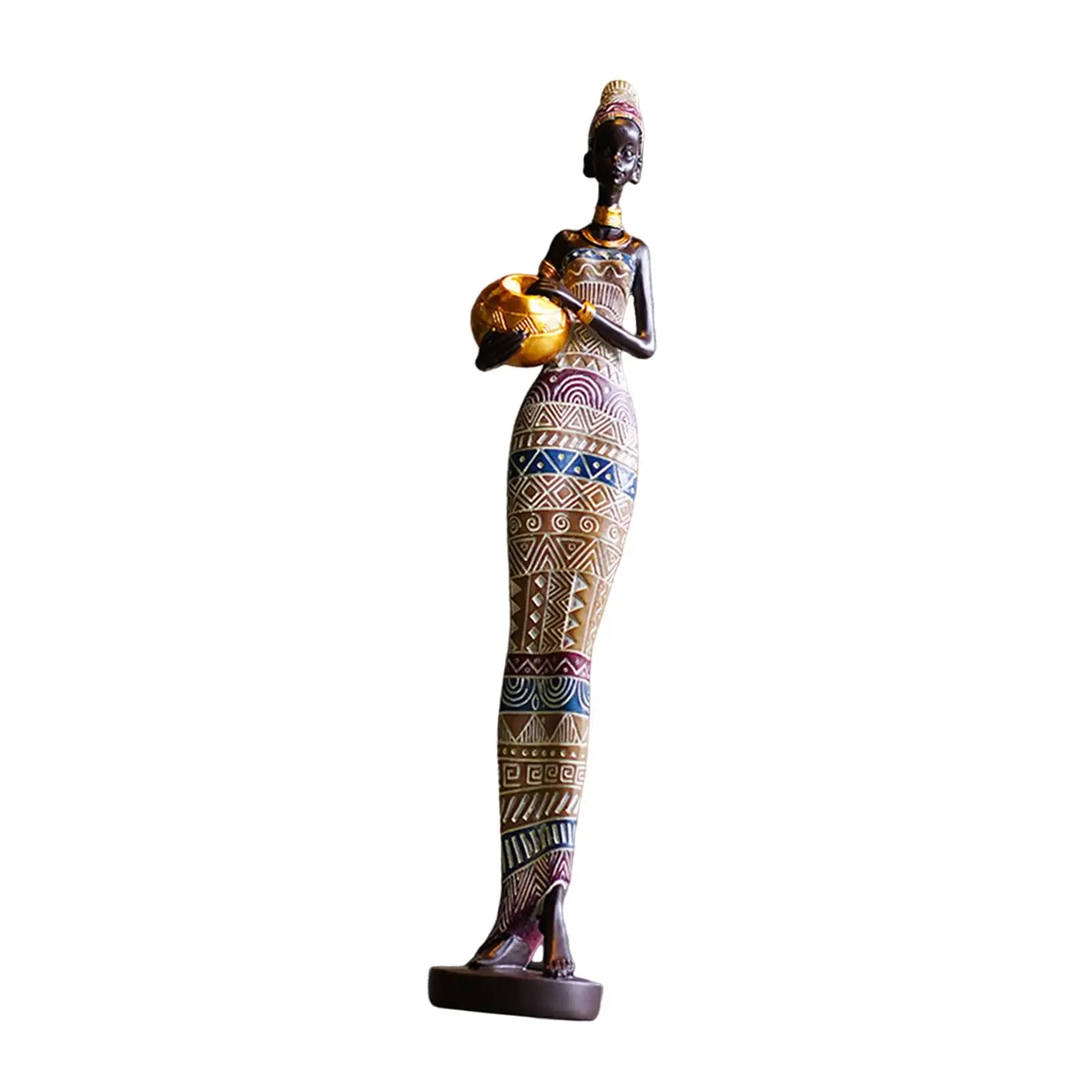 Women Figure Statue Novelty African Figurine for Bedside Office Living Room