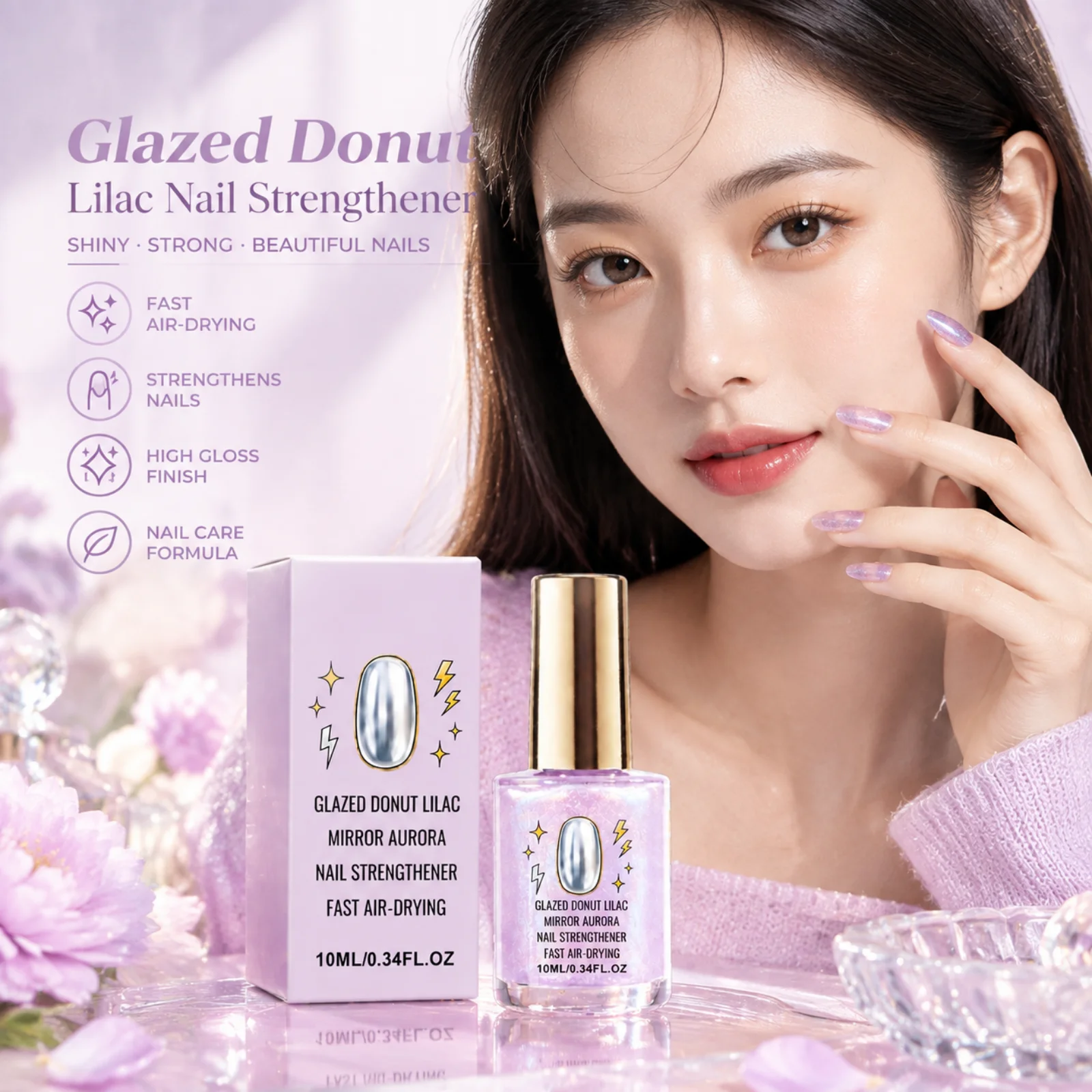 Nail Art Lilac - Lilac Mirror Aurora Lakier do Paznokci