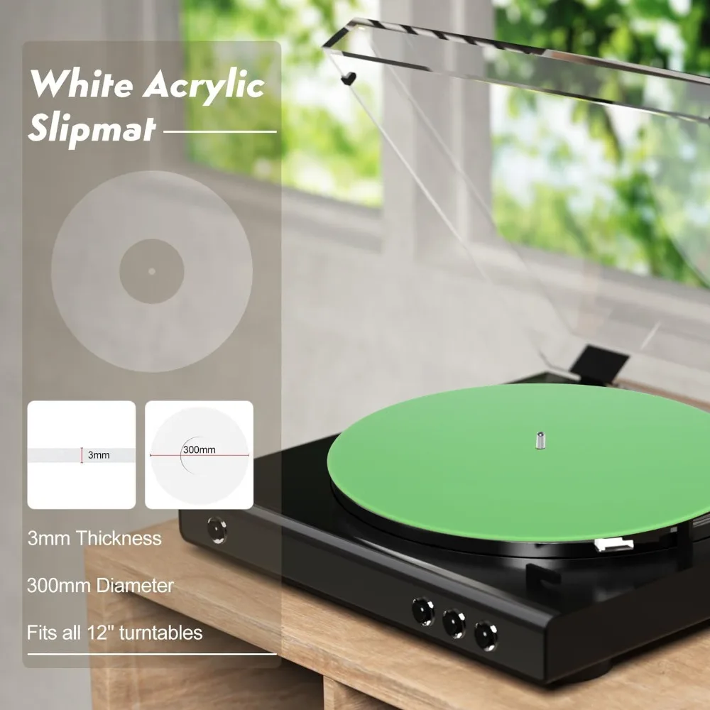 

Легкий акриловый коврик для проигрывателя 12 дюймов: снижает статическое электричество, пыль и шум. Акриловый коврик для пластинок, для использования с проигрывателями.