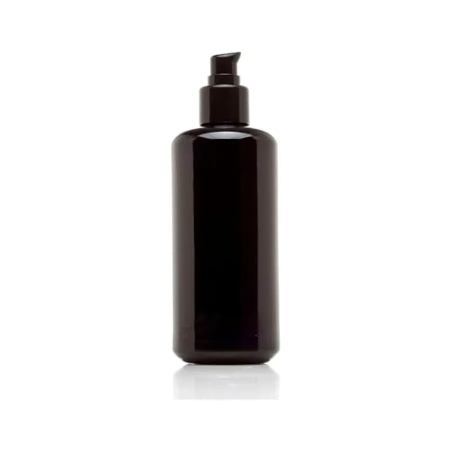 Botellas de Vidrio Negro Ultravioleta Recargables de 6.8 fl oz con Bomba, Envases de Viaje a Prueba de Fugas para Tónico, Desinfectante, Aceite para Barba, Sérum Capilar