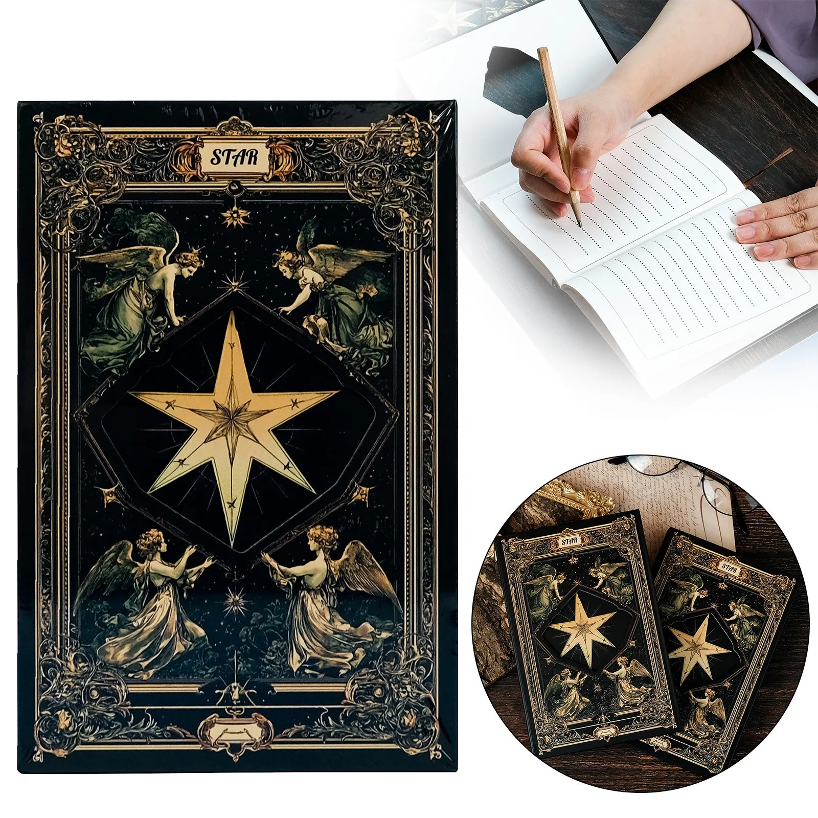 Tarot Notebook Journal Hexapod Tarot Card Hollow Cover Notepad Gothic Witch Journal Tarot Creative Notebook Gift Ideas