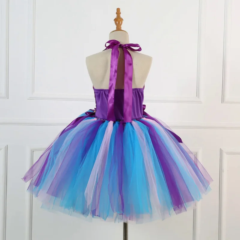 Vestito da principessa a sirena con paillettes per ragazze Costume per bambini compleanno Tutu di Halloween vestito per bambini vestiti per feste estive 2-10T Cosplay