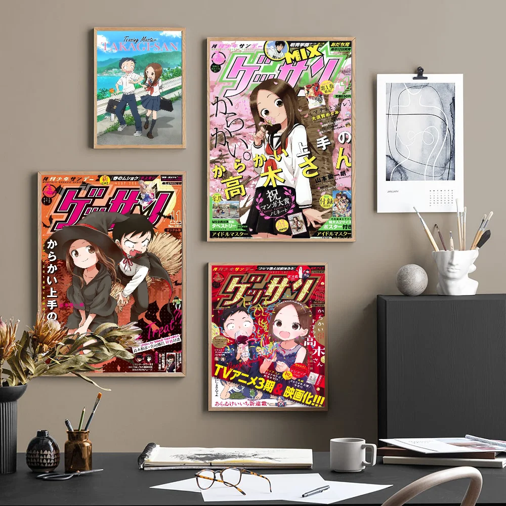 Teasing Master Takagi-san DIY Sticky Poster Fancy Wall Sticker For Living Room Bar Decoration Wall Decor