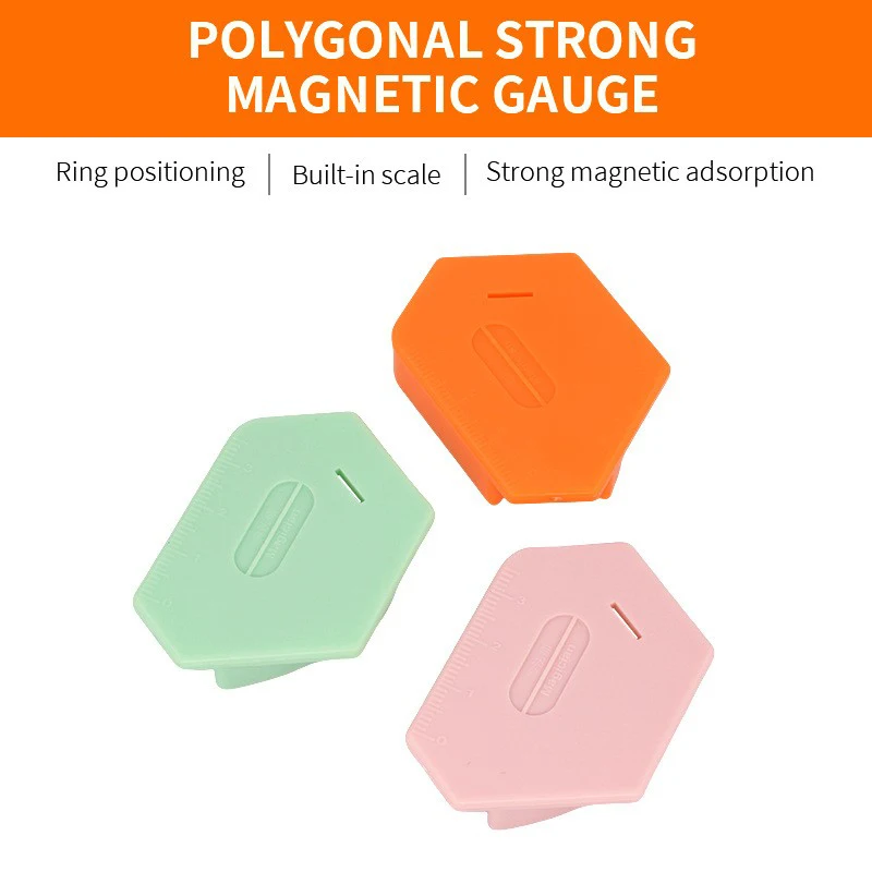 1pc Magnetic Seam Guide with Scale Polygonal Sewing Hemmer Ruler ABS Universal for Household Sewing Machines Straight Line Hems