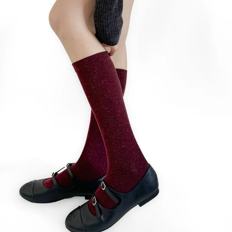 

Женские чулки, серебряные шелковые носки до середины икры, женские сексуальные чулки, обтягивающие японские JK, однотонные средние носки-трубочки, чулки