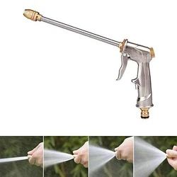 Pistola de agua ajustable para jardín, arandela de alta presión, boquillas de espuma de Metal para lavado de coches, manguera de riego, aspersor de Metal