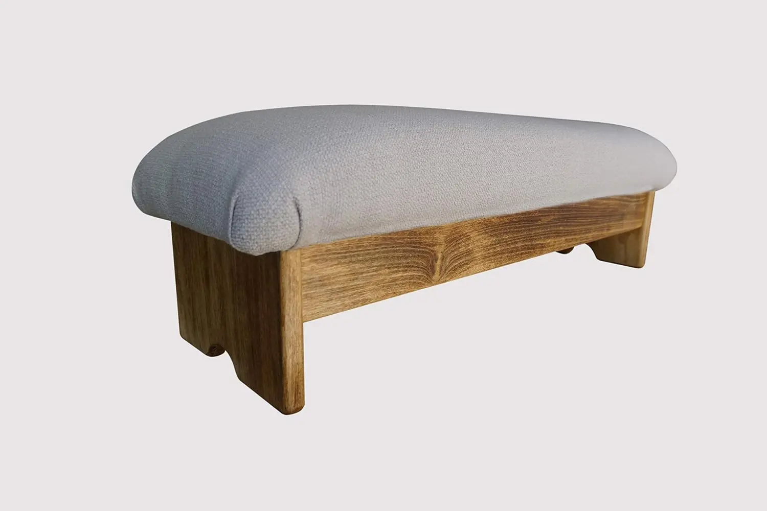Padded Foot Stool Maple Finish 9 Inch Height Bedroom Living Room Entryway Solid Wood Frame Compact Space, Customized