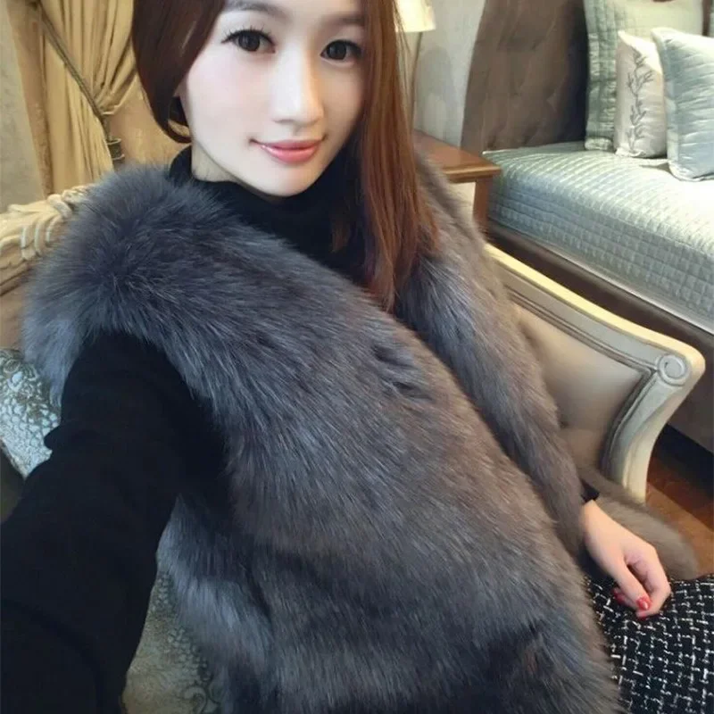 Autumn and Winter Vest Coat Comfortable and Casual New Style Imitation Mink Fur Medium Length