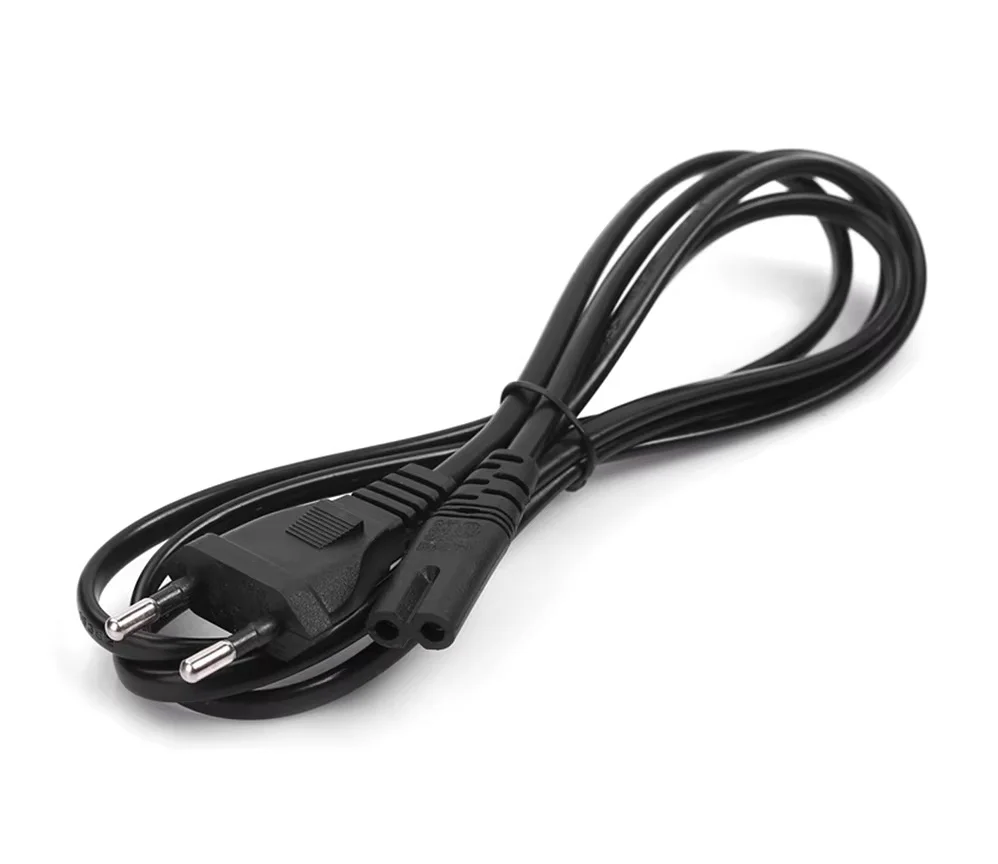 Cabo de alimentação da ue, cabo de extensão de 2 pinos c7 figura 8 euro cabo de alimentação para samsung lg sony tv monitor fonte de alimentação ps3 xbox carregador