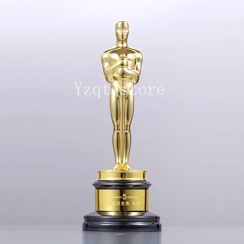 Oscar Movie 1:1 Golden Man Trophy Best Actor Metal Trophy Creative Golden Man Alloy Trophy Customized