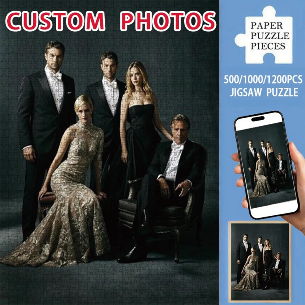 35/300/500/1000pcs Personalized Custom Photo Puzzle Selfie Photo Assembling Picture