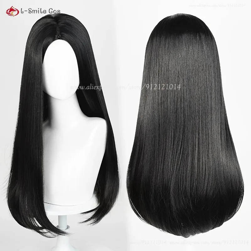 Doce 202560cm longo sintético branco vermelho preto amarelo tira cosplay perucas parte média em linha reta anime peruca resistente ao calor cabelo
