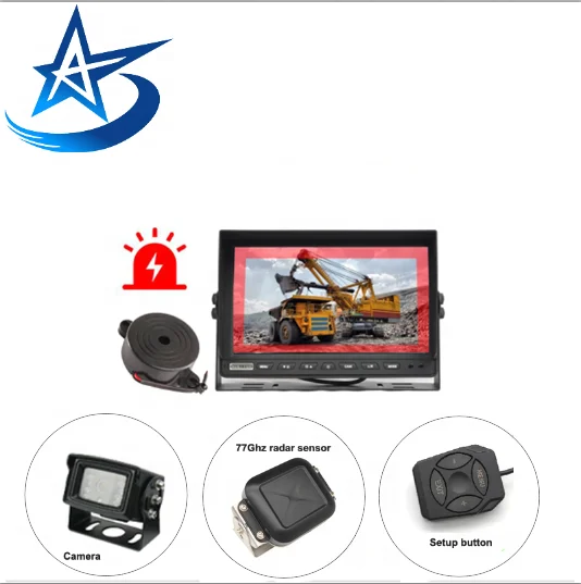 Backup camera kits system 12-24V truck alarm system reversing aid system for mining dump truck radar Rear