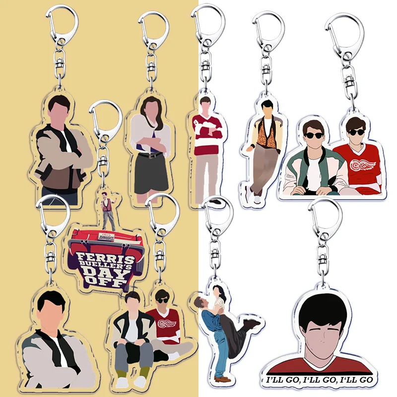 Classic 80s Movie Keychain for Accessories Bag Retro Save Key Chain Keyring Jewelry for Women Fans Gift