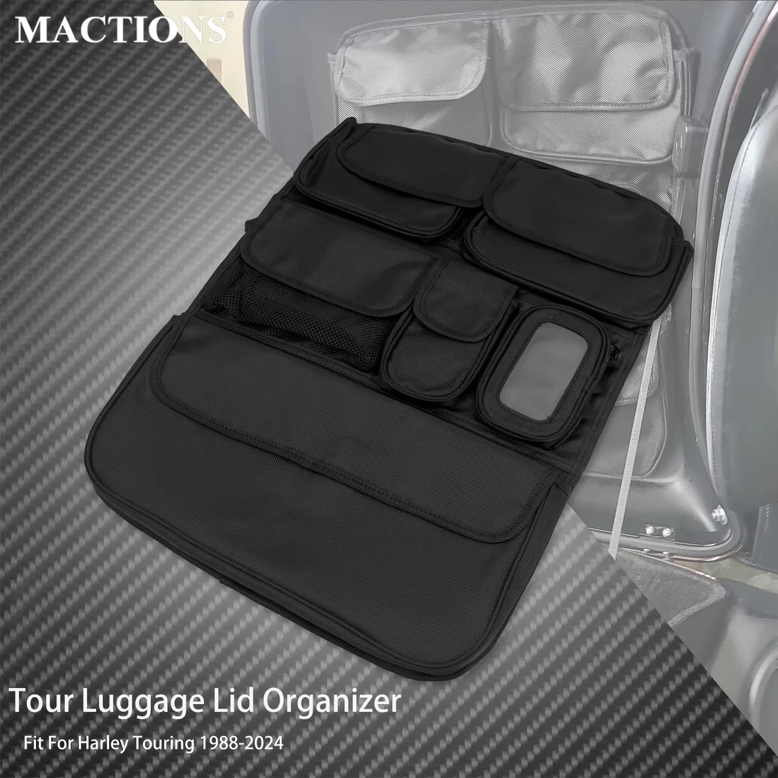 

Motorcycle Tour Luggage Lid Organizer Saddlebag Storage Bag For Harley Touring Road Electra Glide Road King FLHR CVO 1988-Up