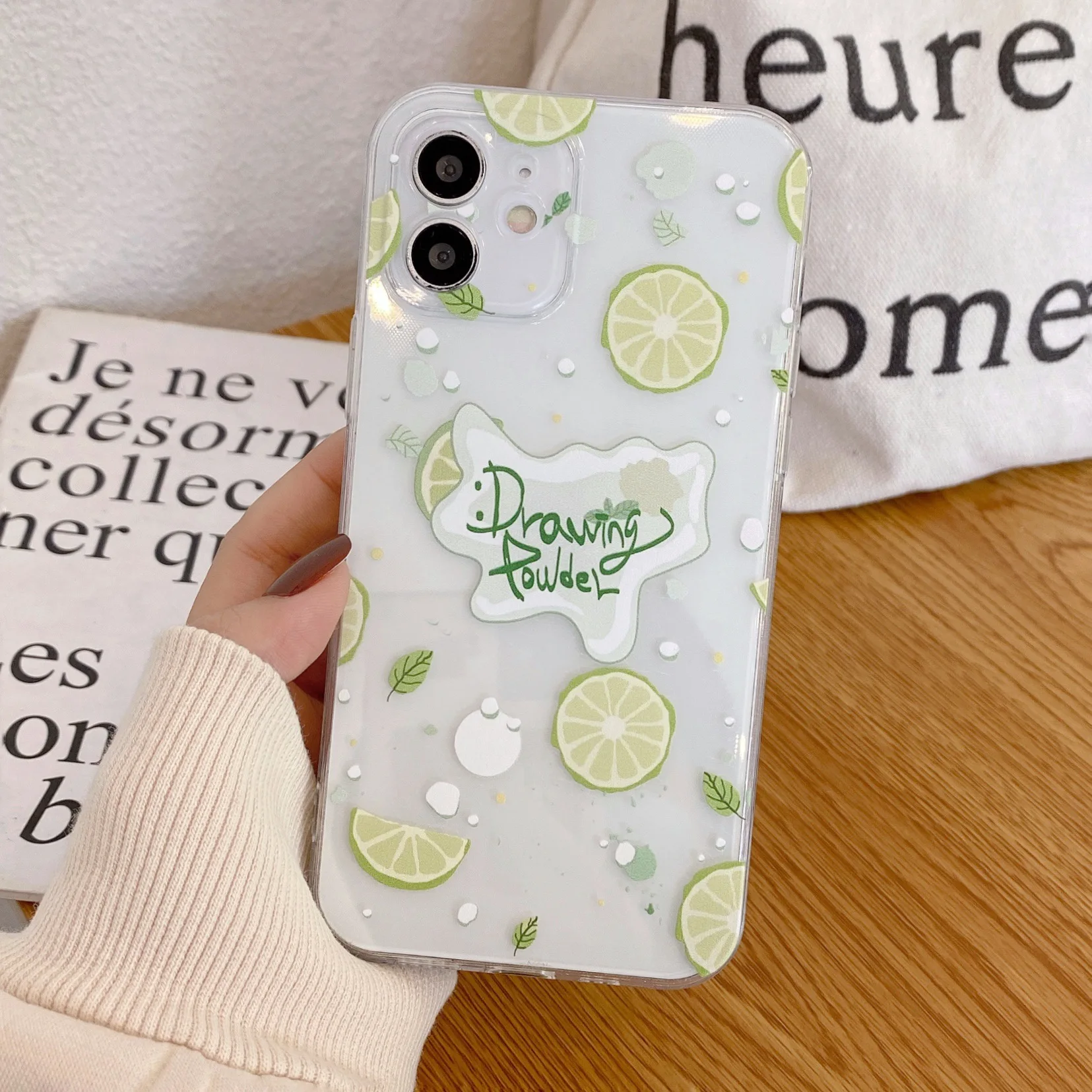 Lemon Peach Phone Case For iPhone 16 15 14 13 12 11 Pro XS MAX 7 XR 8 7 Plus Clear Cover Fundas