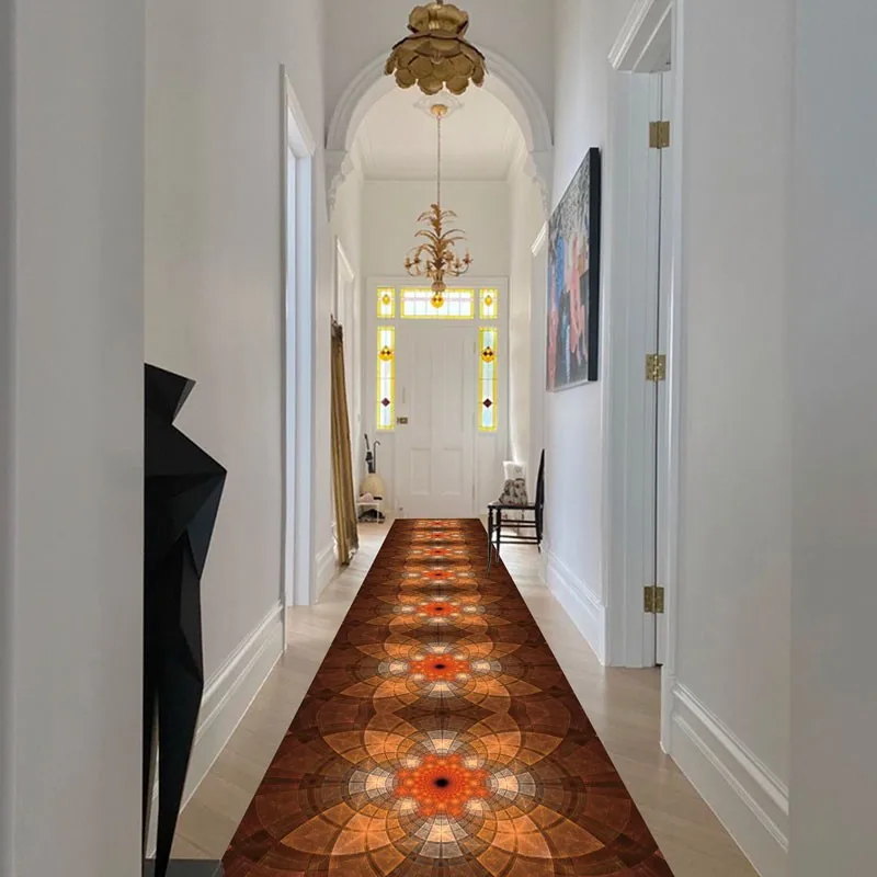 

Reese Lobby Long Carpet Living Room Porch Rugs Hallway Corridor Aisle Restaurant Abstract Sacred Geometry Symmetry Fashion Decor