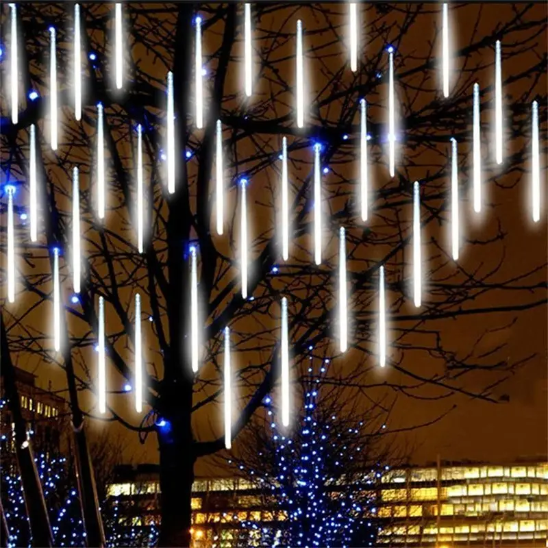 

Outdoor Meteor Shower Lights LED Garland Lighting Fairy Street Light Christmas Decoration 8 Tubes US/EU Plug Garden Light String