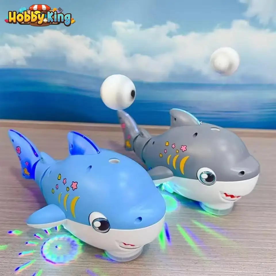 

Electric Shark with Floating Ball Swimming Shark Music and Light Toys Movable Kids Interactive Model Toys Gift