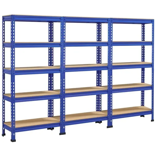 175 KG Heavy Duty 5-Level Rivet Metal Storage Shelf Steel Kitchen Organizer Racks For Home Industrial Use Warehouse Garage