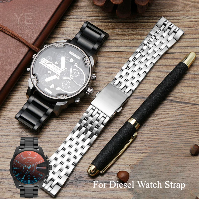 For Diesel Series Watch Strap Dz7321 Dz7293 Dz4290 Dz7331 with Stainless Steel Material 22 24 26 28 30mm，luxurious and Elegant