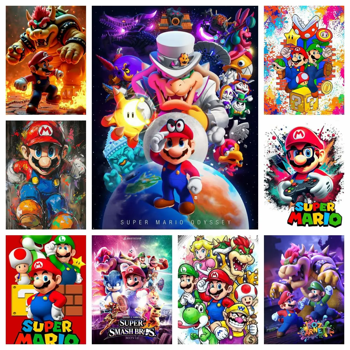 Nuevo Anime 2026 Super M-Marios, Pintura de Diamantes 5D DIY, Decoración Estética para Sala de Estar, Dormitorio, Bar, Regalo para Niños