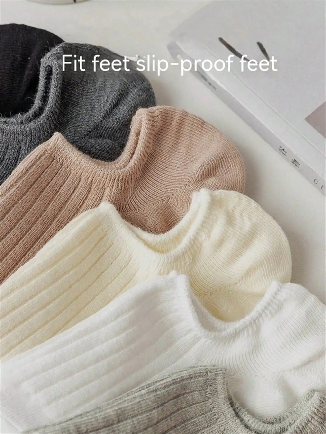 

6 Pairs Ladies Summer Thin Striped Socks Non Slip Heel Moisture Wicking Daily Wear Ankle Socks
