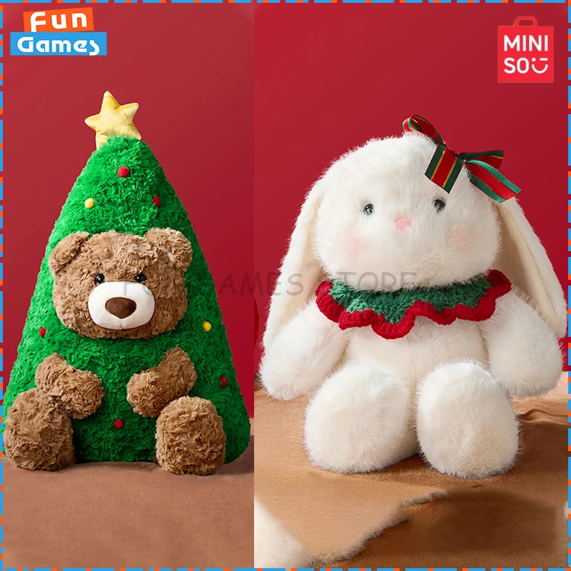 

Новый MINISO Gifford Bear Merry Christmas Series, плюшевые куклы, аниме-фигурка, кавайная сумка, украшения на заказ, коллекционный подарок на Хэллоуин для девочек