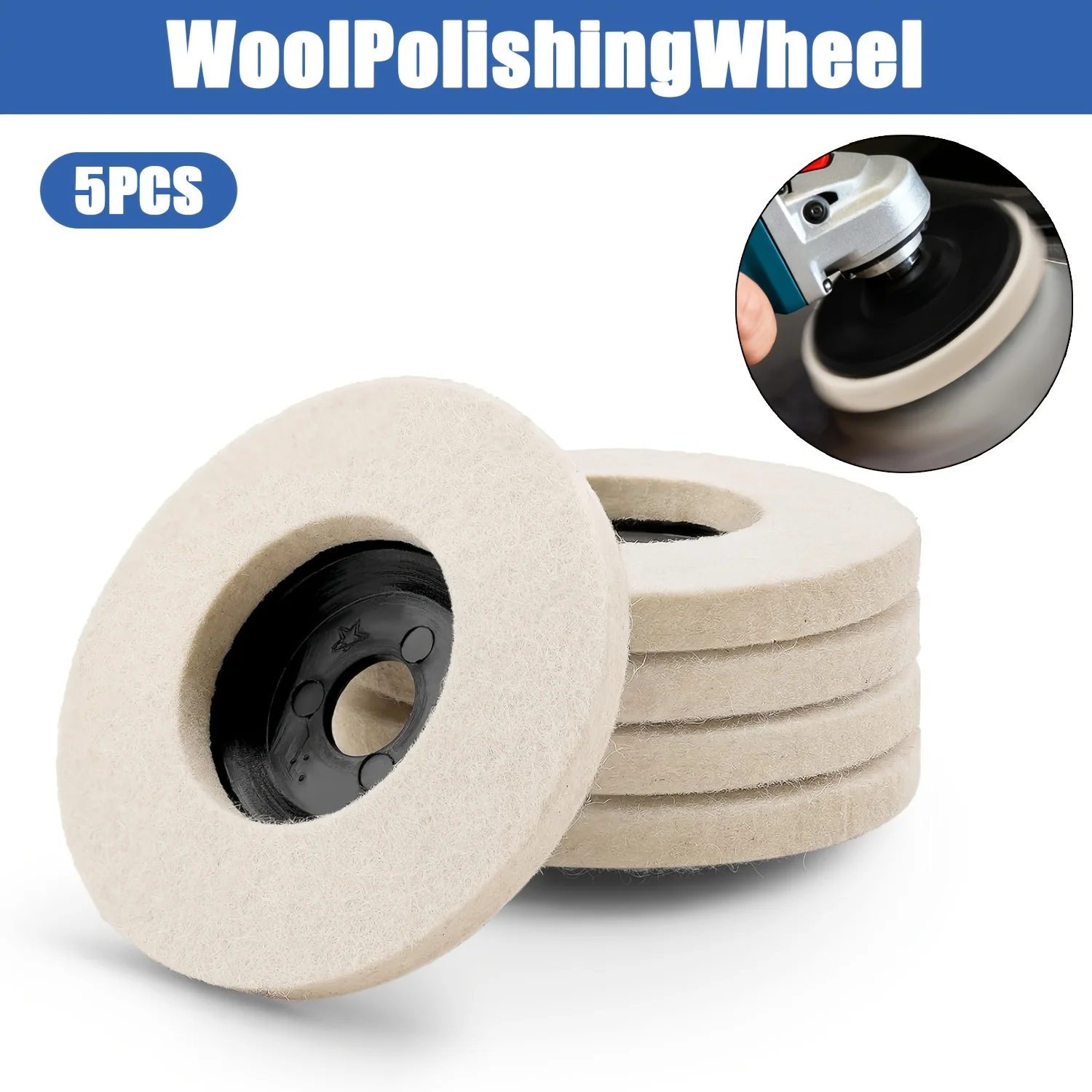 

3-inch felt polishing disc polishing pad compatible with angle grinder professional polishing wheel for metal and jewelry