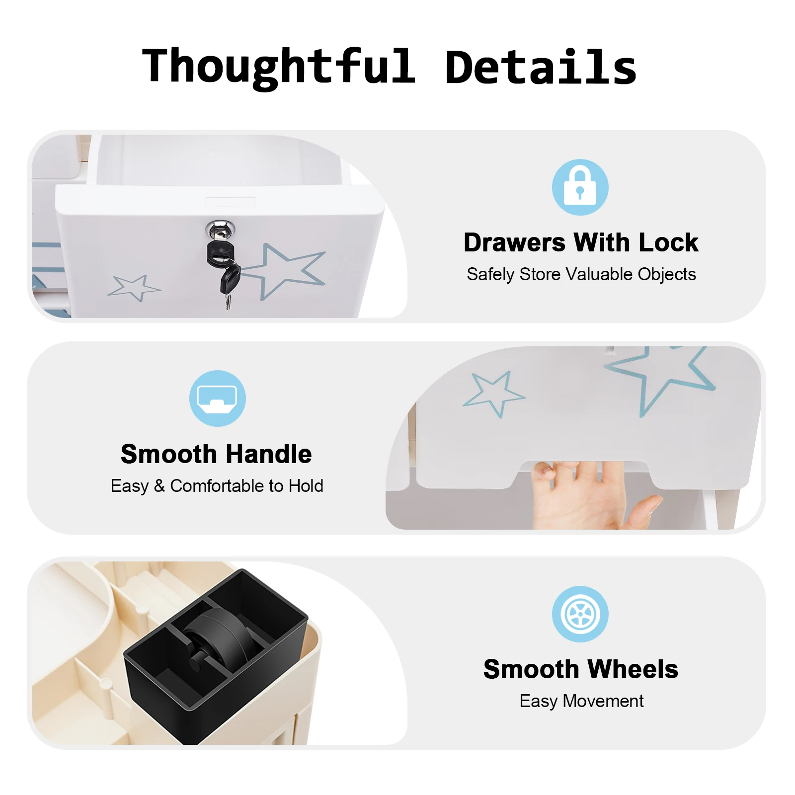 خزانة بلاستيكية قوية للطفل - 6 أدراج تخزين كبيرة، موفرة للمساحة ومقاومة للأطراف #3