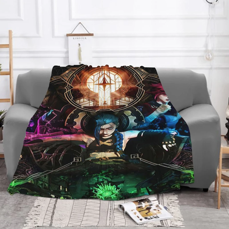 

Car Blanket Sofa Winter League of Legends Game Jinx Bed Blankets & Throws Machine Washable Furry Throw Fluffy Soft Baby Fleece