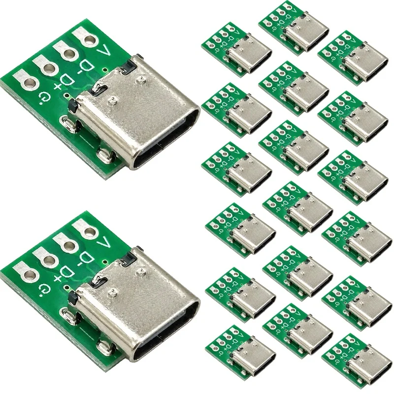 Socket Receptacle Adapter For Wire Cable Transfer 16 Pin Test Type C Connector DIY Electronic Accessories For Test Data Transfer