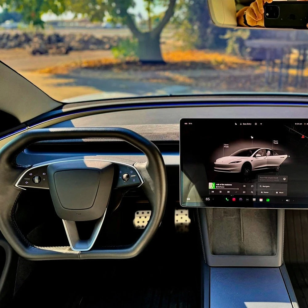 Model YL Cyber-Inspired Steering Wheel Upgrade For Tesla Model Y Juniper Personalized Cybertruck Heating Steering Wheel