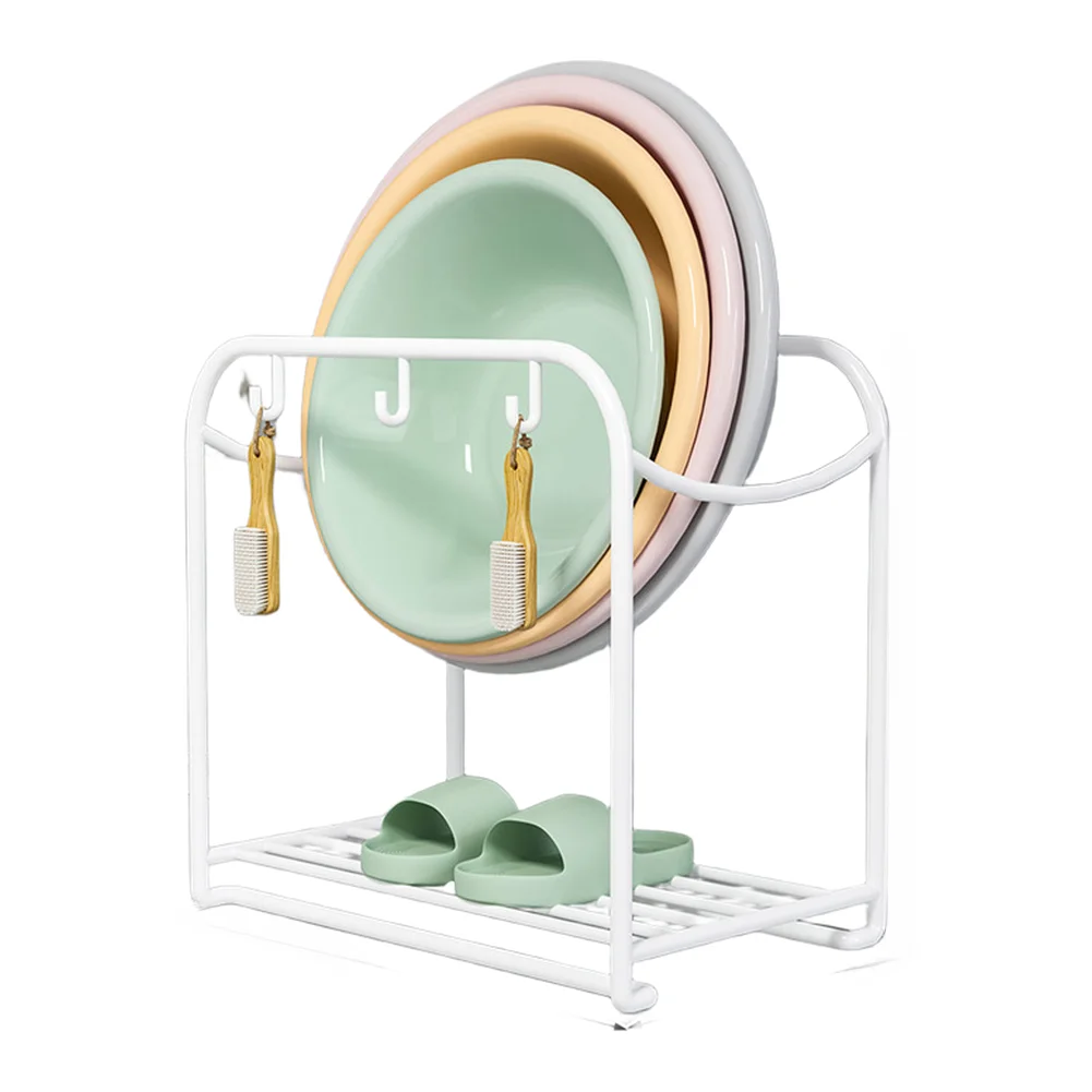 Bathroom Small Bathroom Black ,White Bath Storage Stand Compact Bathroom Storage Stand Iron Rack Suitable For Humid Environments