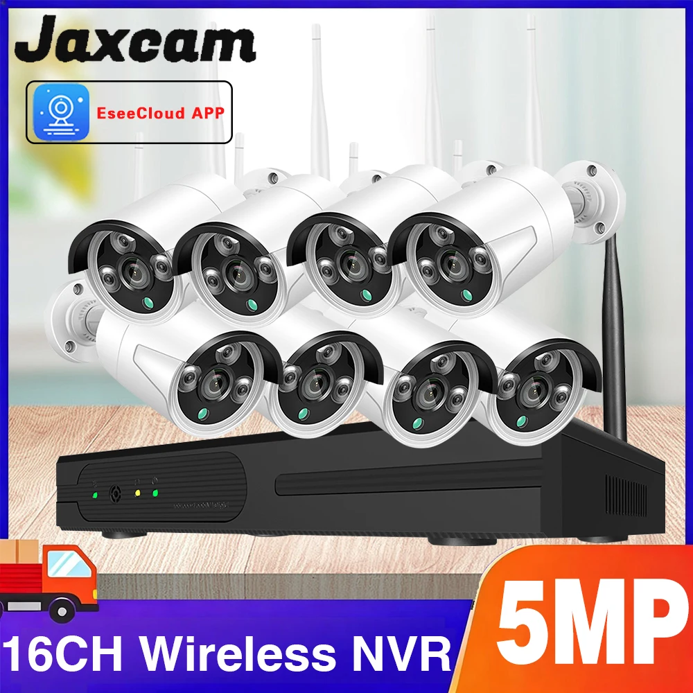 

Система видеонаблюдения 5MP с Wi-Fi, ночным видением, P2P, беспроводная уличная камера безопасности, комплект CCTV, 16-канальный беспроводной NVR-комплект