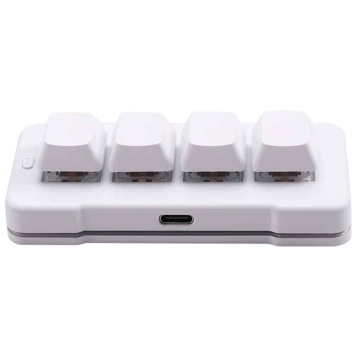 Popular MK424U Mini teclado personalizado de 4 teclas con interruptor mecánico azul Conexión USB para juegos de oficina Multimedia Blanco
