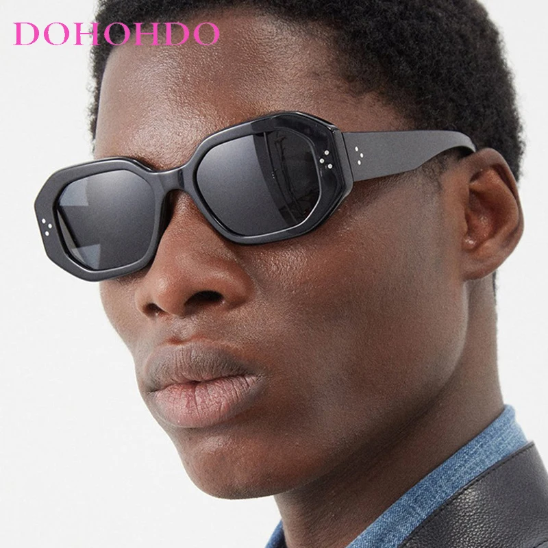 Luxury Brand Design Polygon Shades Women Men Popular Sunglasses New Fashionable And Personalized Retro Wide Leg Glasses UV400