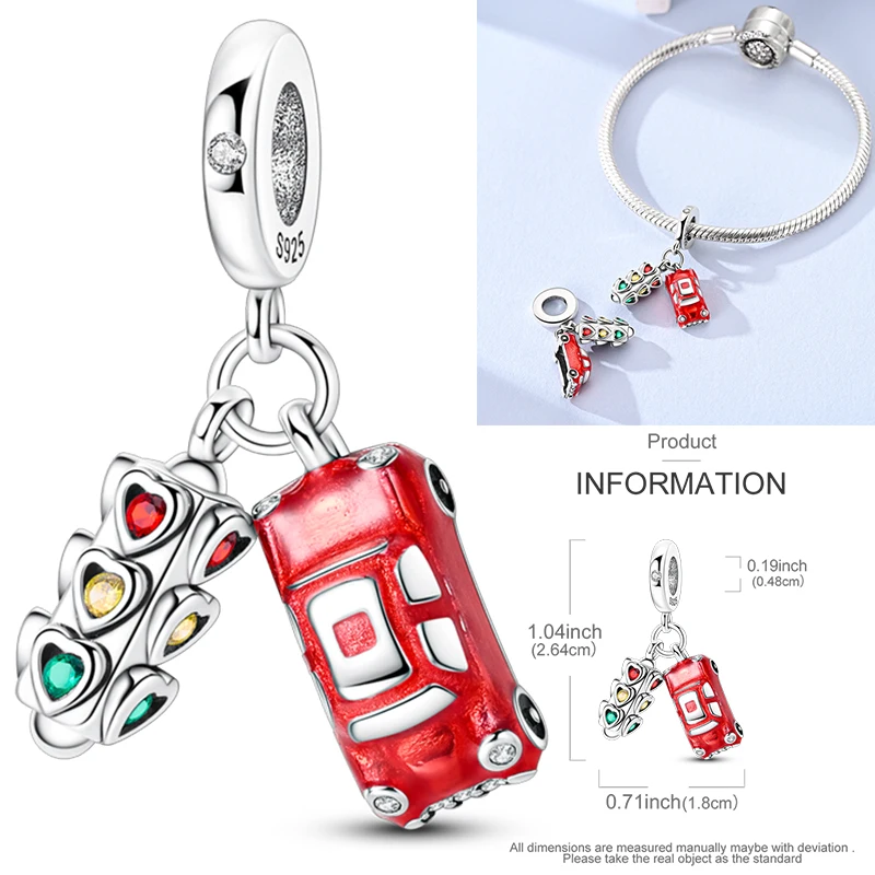 Hot Travel Vehicle Series 925 Sterling Silber Zirkonium Motorrad LKW Auto Charms Original passend für Frauen DIY Schmuck Charms – Detail 7