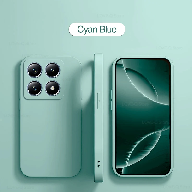 Für xiaomi 14 t pro hülle quadratische flüssige silikon telefon hülle für xiaomi mi 14 t pro mi 14 t pro 14tpro mi14t pro zurück weiche tpu abdeckung – Detail 8