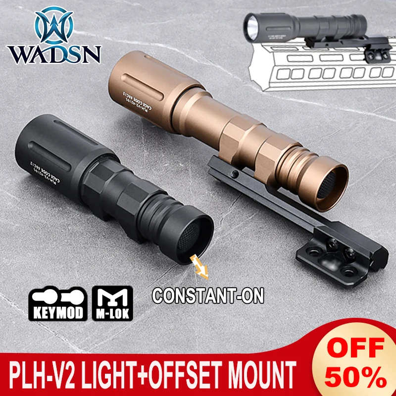 WADSN PLHv2 Flashlight Metal Updated  Tactical PLH-V2 Scout Lamp 1000 Lumens High Power Hunting Scout Light Base Fit Mlok Keymod