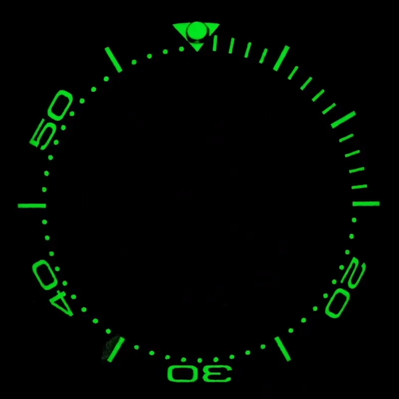 38MM C3 Green Luminous Black Blue Slope Ceramic Bezel Scale Insert Fits for Omega Sea-master Series Mechanical Watch